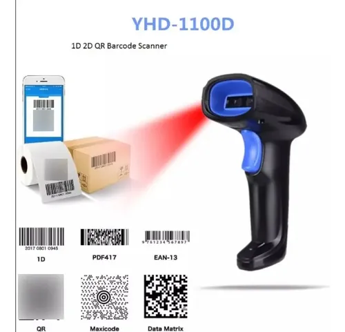 Escaner Laser Lector Codigo De Barras 1d 2d Qr Autom + Base - Imagen 2
