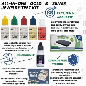 Kit Probador De Oro Plata Acidos Piedra 10k 14k 18k 22k 24k