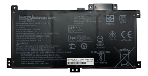 Wa03xl Bateria 15-br007tx Hstnn-ub7h 15-bk X360 Hp Pavilion - Imagen 4