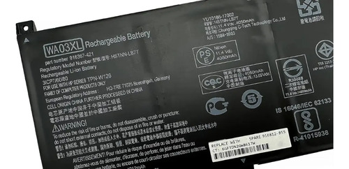 Wa03xl Bateria 15-br007tx Hstnn-ub7h 15-bk X360 Hp Pavilion - Imagen 2