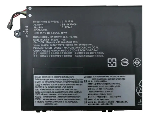 Batería Lenovo L17l3p51 01av445 01av448 E480 E490 E590 E595 - Imagen 2